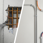 Prowadzenie przewodów elektrycznych w bruzdach wycinanych w żelbecie konstrukcyjnym