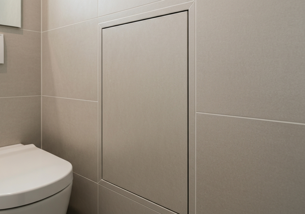 Sposób na estetyczne ukrycie rewizji pod płytkami w łazience