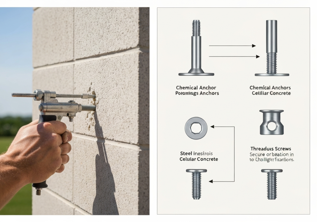 Zasady kotwienia ciężkich szafek w ścianach z betonu komórkowego